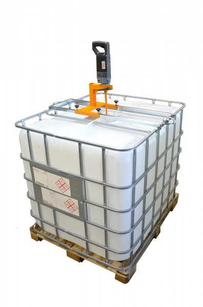IBC container traverse for power tool mixers flexible