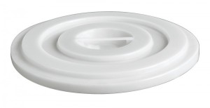 Couvercle pour seau plastique 35 litres blanc pour les aliments